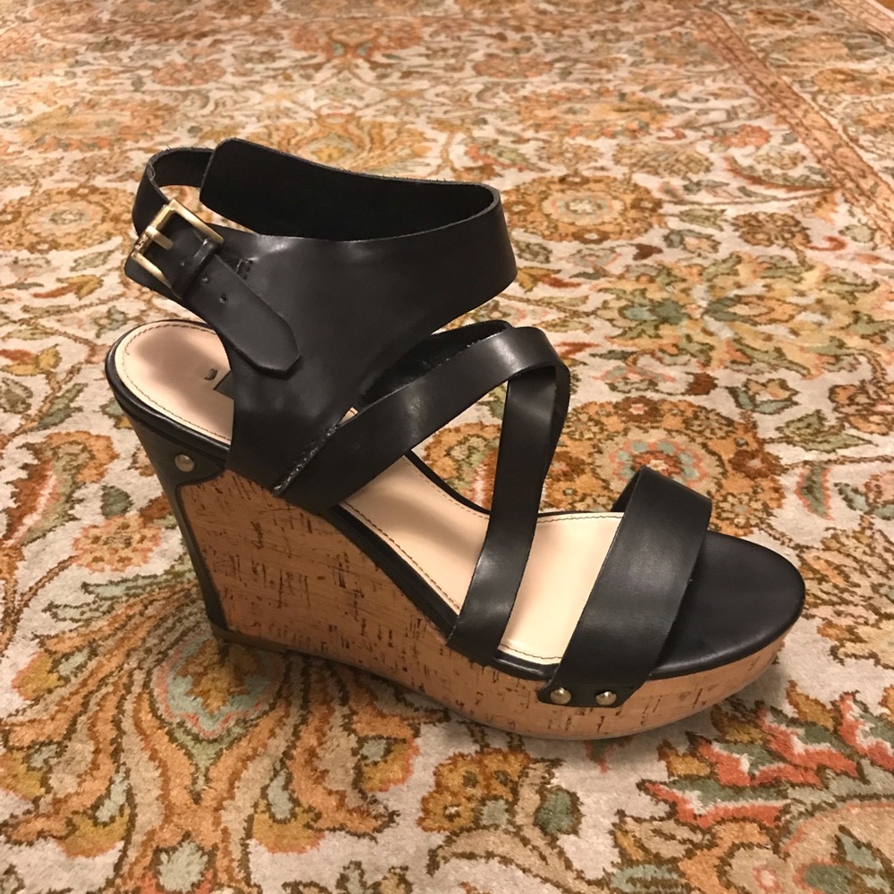 GUESS cork platform wedges sandals